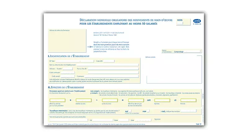 Formulaires Mouvement de main-d’œuvre